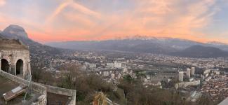A sunset panoramic view of Bastille in the winter, a 30-minute hike up from the main city (photo: Sasha Soda)