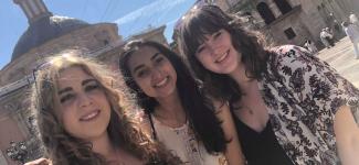 UBC Go Global exchange student Siara Less with flatmates on a trip to Valencia 